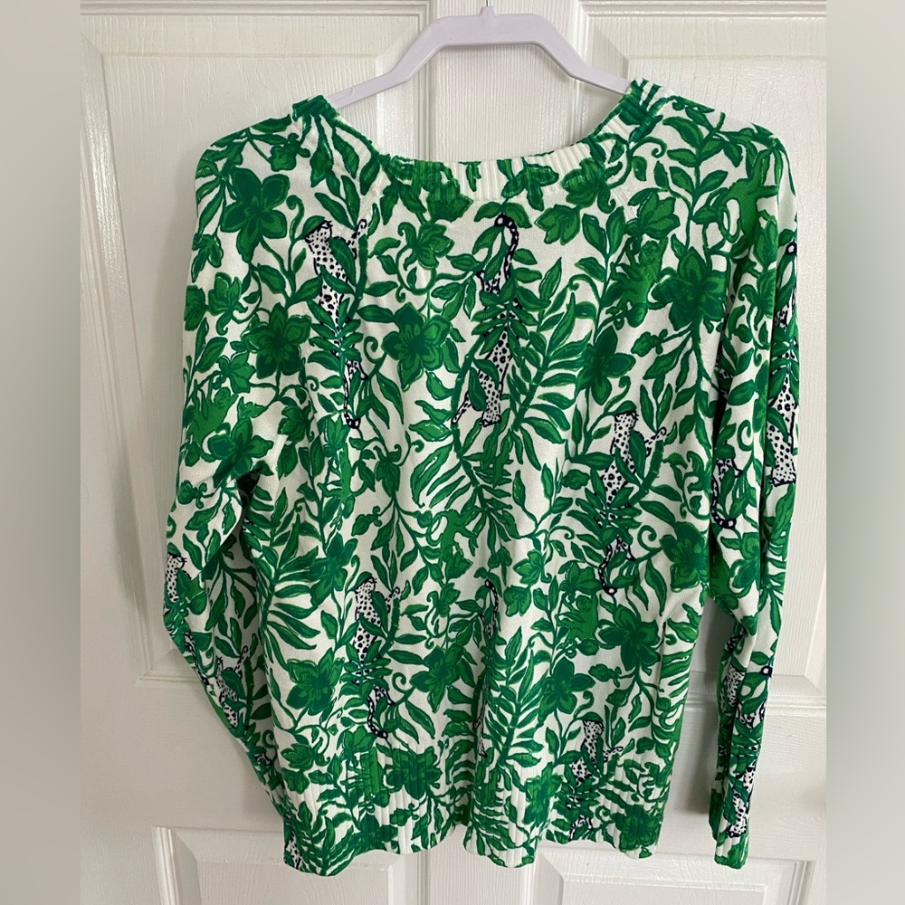 Lilly Pulitzer Salima Sweater in Fiddle Leaf Green Lil Escape Plan - Picture 2 of 6